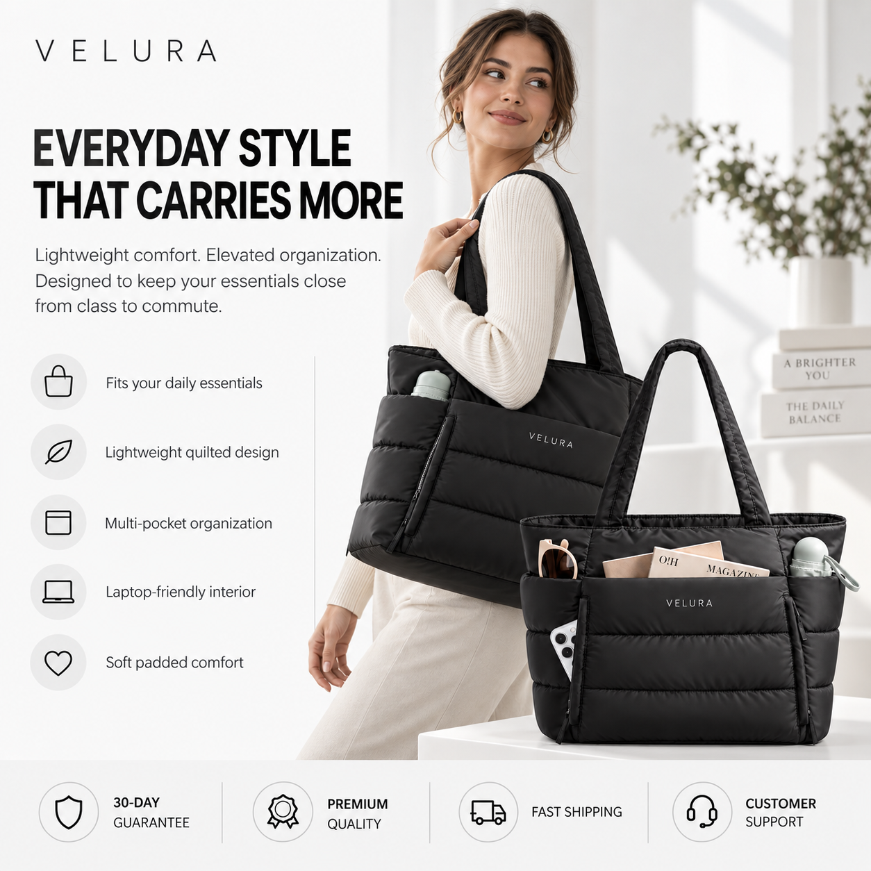 Velura Puffer Tote Bag